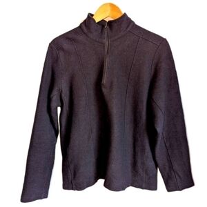 IBEX Dark Grey Athletic Merino Wool Long Sleeves Half-Zip Sweater Size Large